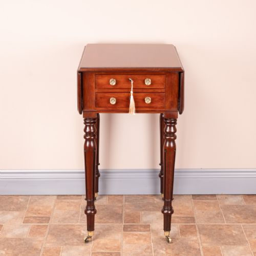 SMALL 19THC MAHOGANY PEMBROKE WORK TABLE - ADDITIONAL PHOTO 1