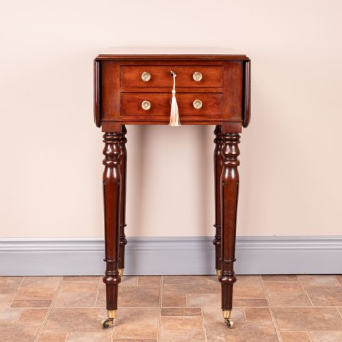 SMALL 19THC MAHOGANY PEMBROKE WORK TABLE - ADDITIONAL PHOTO 2