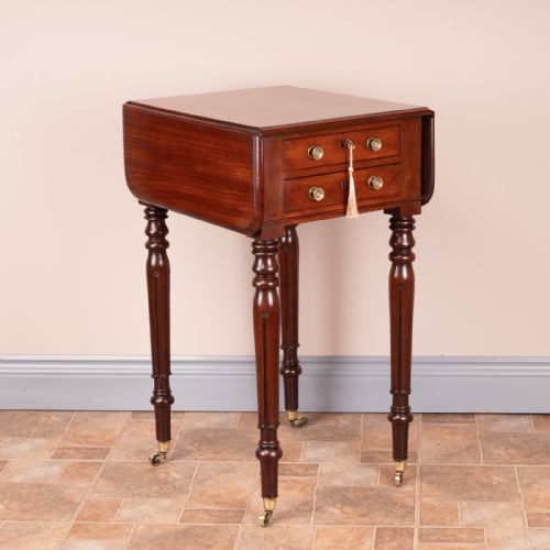 SMALL 19THC MAHOGANY PEMBROKE WORK TABLE - ADDITIONAL PHOTO 4