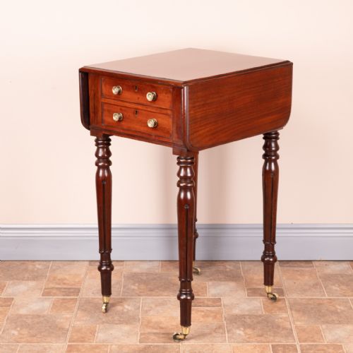 SMALL 19THC MAHOGANY PEMBROKE WORK TABLE - ADDITIONAL PHOTO 6