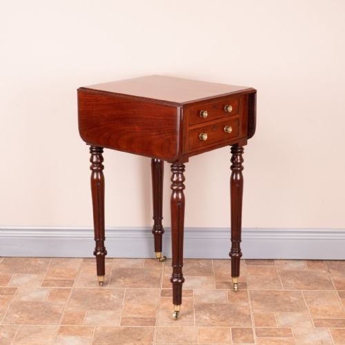 SMALL 19THC MAHOGANY PEMBROKE WORK TABLE - ADDITIONAL PHOTO 7