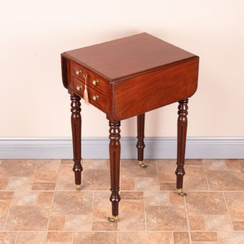 SMALL 19THC MAHOGANY PEMBROKE WORK TABLE - ADDITIONAL PHOTO 9