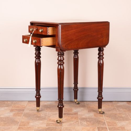 SMALL 19THC MAHOGANY PEMBROKE WORK TABLE - ADDITIONAL PHOTO 10