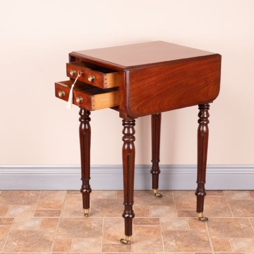 SMALL 19THC MAHOGANY PEMBROKE WORK TABLE - ADDITIONAL PHOTO 12