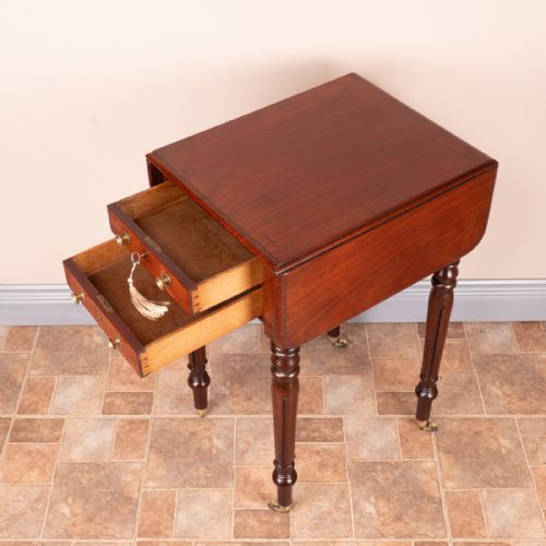 SMALL 19THC MAHOGANY PEMBROKE WORK TABLE - ADDITIONAL PHOTO 13