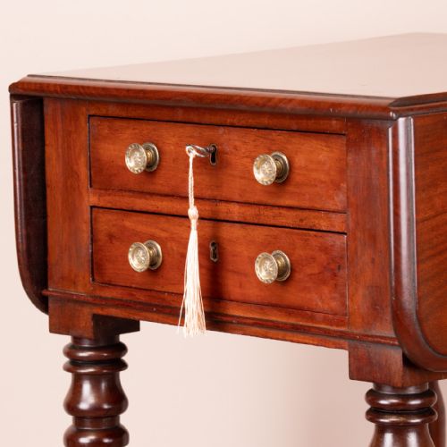 SMALL 19THC MAHOGANY PEMBROKE WORK TABLE - ADDITIONAL PHOTO 14