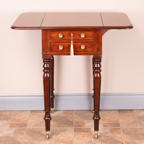 SMALL 19THC MAHOGANY PEMBROKE WORK TABLE - ADDITIONAL PHOTO 15