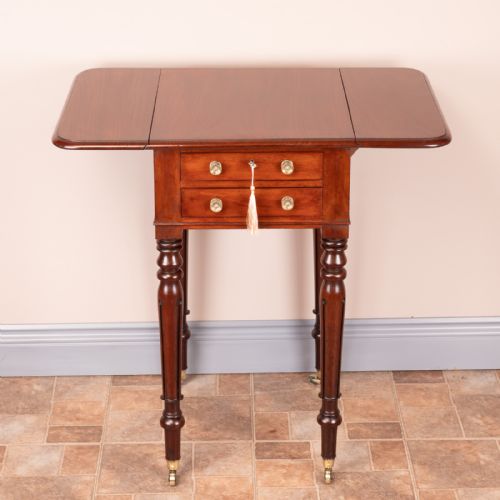 SMALL 19THC MAHOGANY PEMBROKE WORK TABLE - ADDITIONAL PHOTO 16