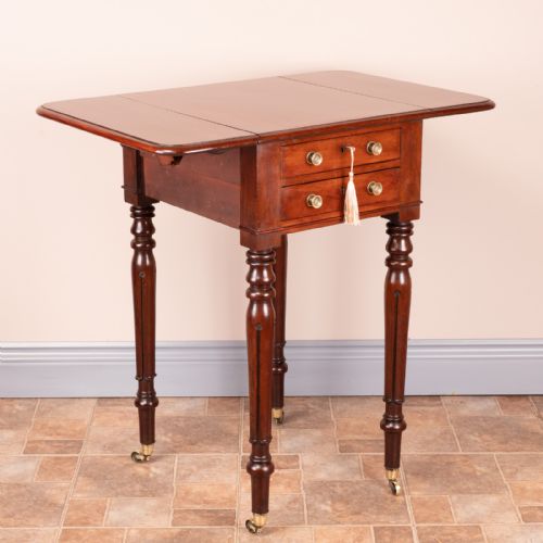 SMALL 19THC MAHOGANY PEMBROKE WORK TABLE - ADDITIONAL PHOTO 18