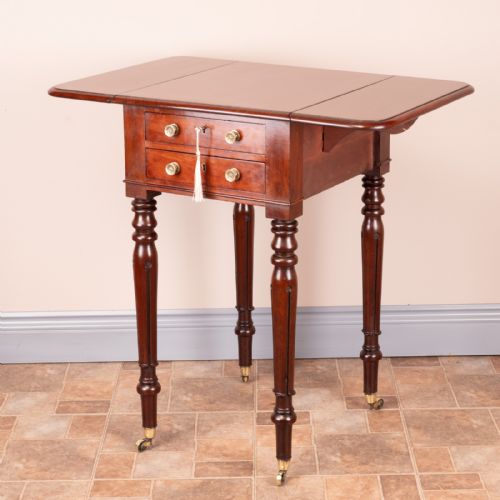 SMALL 19THC MAHOGANY PEMBROKE WORK TABLE - ADDITIONAL PHOTO 19