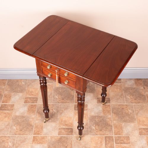 SMALL 19THC MAHOGANY PEMBROKE WORK TABLE - ADDITIONAL PHOTO 21