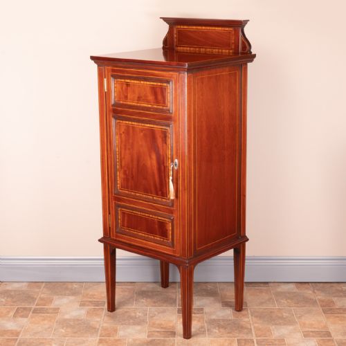 edwardian inlaid mahogany cabinet - CATEGORY: ANTIQUE CUPBOARDS - DATED EDWARDIAN