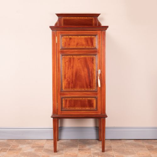EDWARDIAN INLAID MAHOGANY CABINET - ADDITIONAL PHOTO 2