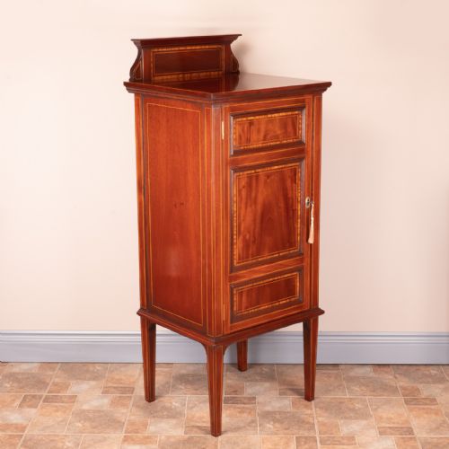 EDWARDIAN INLAID MAHOGANY CABINET - ADDITIONAL PHOTO 4