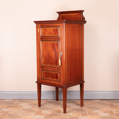 EDWARDIAN INLAID MAHOGANY CABINET - ADDITIONAL PHOTO 7