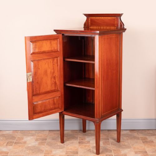 EDWARDIAN INLAID MAHOGANY CABINET - ADDITIONAL PHOTO 8