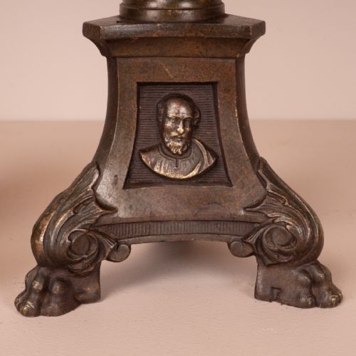 PAIR OF BRASS PRICKET CANDLESTICKS - ADDITIONAL PHOTO 6