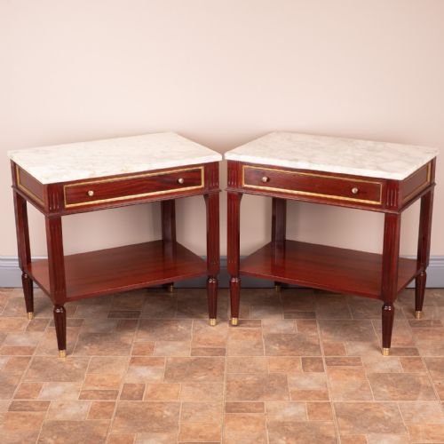 pair of french marble topped tables - CATEGORY: ANTIQUE TABLES - DATED 1930