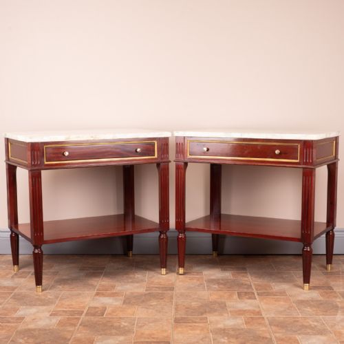PAIR OF FRENCH MARBLE TOPPED TABLES - ADDITIONAL PHOTO 5