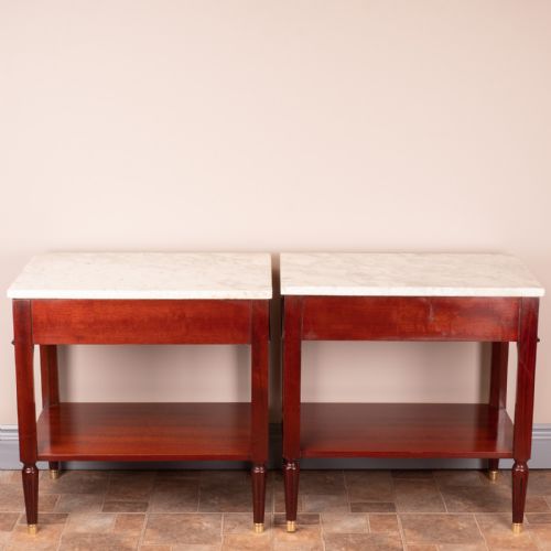 PAIR OF FRENCH MARBLE TOPPED TABLES - ADDITIONAL PHOTO 7