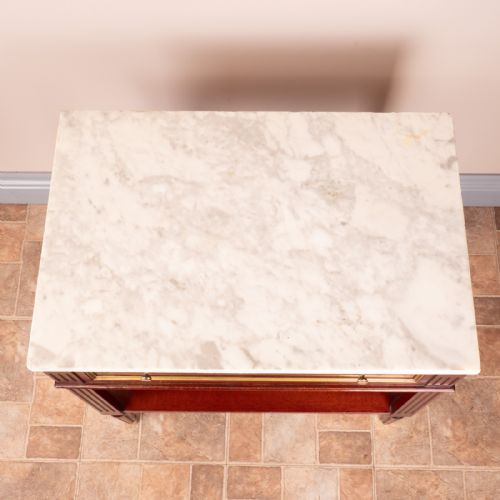 PAIR OF FRENCH MARBLE TOPPED TABLES - ADDITIONAL PHOTO 10
