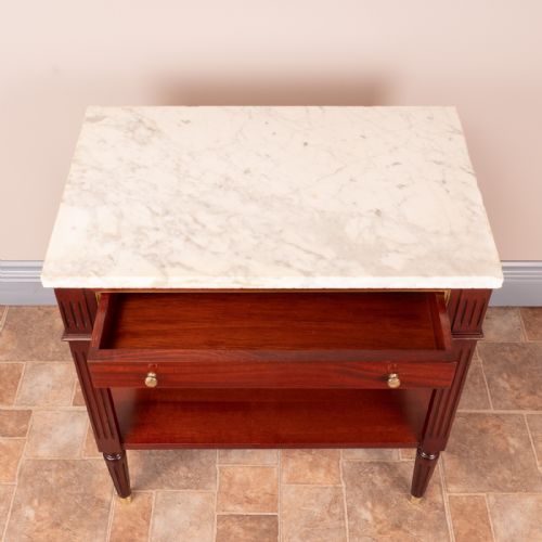 PAIR OF FRENCH MARBLE TOPPED TABLES - ADDITIONAL PHOTO 12