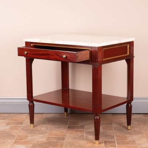 PAIR OF FRENCH MARBLE TOPPED TABLES - ADDITIONAL PHOTO 13