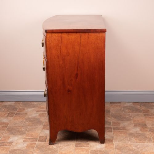 19THC MAHOGANY BOW FRONTED CHEST OF DRAWERS - ADDITIONAL PHOTO 7