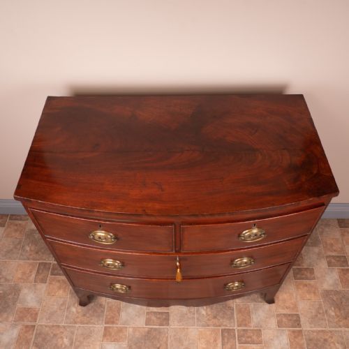 19THC MAHOGANY BOW FRONTED CHEST OF DRAWERS - ADDITIONAL PHOTO 10