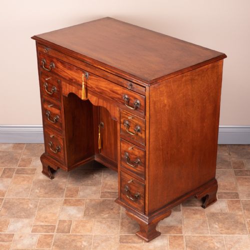 MAHOGANY KNEEHOLE DESK WITH BRUSHING SLIDE - ADDITIONAL PHOTO 8