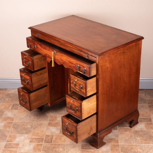 MAHOGANY KNEEHOLE DESK WITH BRUSHING SLIDE - ADDITIONAL PHOTO 11