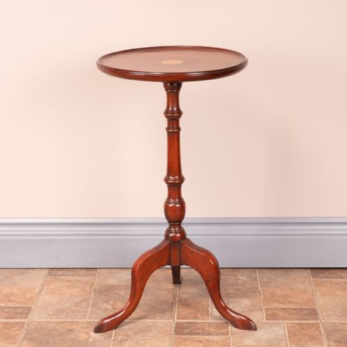 1920S FAN INLAID MAHOGANY WINE TABLE - ADDITIONAL PHOTO 6