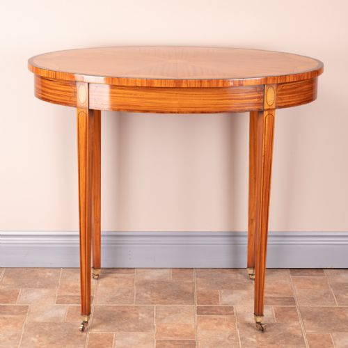 INLAID OVAL SATINWOOD OCCASIONAL TABLE - ADDITIONAL PHOTO 1