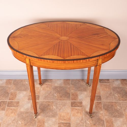 INLAID OVAL SATINWOOD OCCASIONAL TABLE - ADDITIONAL PHOTO 2