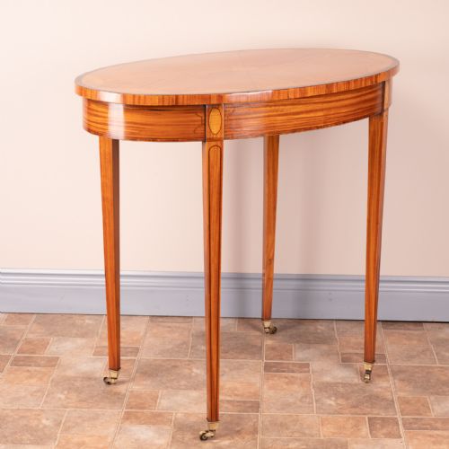 INLAID OVAL SATINWOOD OCCASIONAL TABLE - ADDITIONAL PHOTO 3