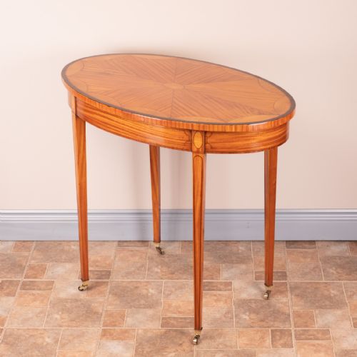 INLAID OVAL SATINWOOD OCCASIONAL TABLE - ADDITIONAL PHOTO 6