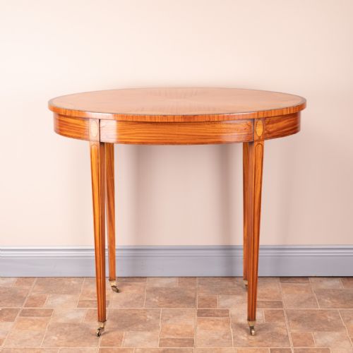 INLAID OVAL SATINWOOD OCCASIONAL TABLE - ADDITIONAL PHOTO 7