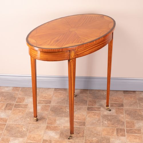 INLAID OVAL SATINWOOD OCCASIONAL TABLE - ADDITIONAL PHOTO 8