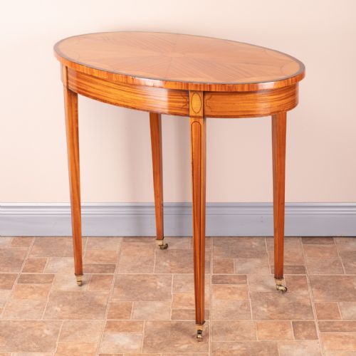 INLAID OVAL SATINWOOD OCCASIONAL TABLE - ADDITIONAL PHOTO 10
