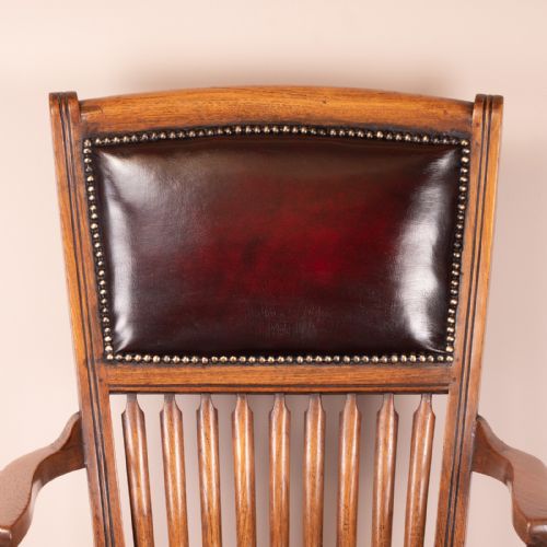 TEAK REVOLVING OFFICE DESK CHAIR - ADDITIONAL PHOTO 14