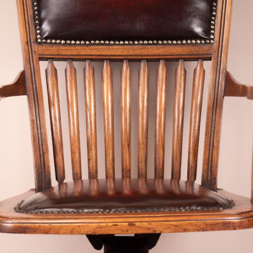 TEAK REVOLVING OFFICE DESK CHAIR - ADDITIONAL PHOTO 15
