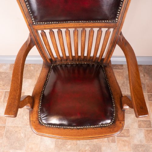 TEAK REVOLVING OFFICE DESK CHAIR - ADDITIONAL PHOTO 16