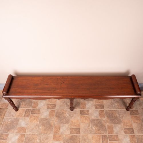 LARGE LATE VICTORIAN MAHOGANY HALL BENCH WINDOW SEAT - ADDITIONAL PHOTO 3