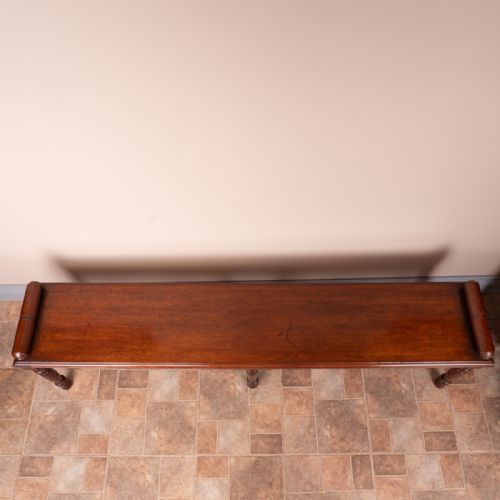 LARGE LATE VICTORIAN MAHOGANY HALL BENCH WINDOW SEAT - ADDITIONAL PHOTO 6