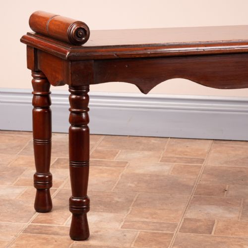 LARGE LATE VICTORIAN MAHOGANY HALL BENCH WINDOW SEAT - ADDITIONAL PHOTO 8