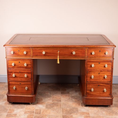 victorian mahogany pedestal desk - CATEGORY: ANTIQUE DESKS - DATED VICTORIAN