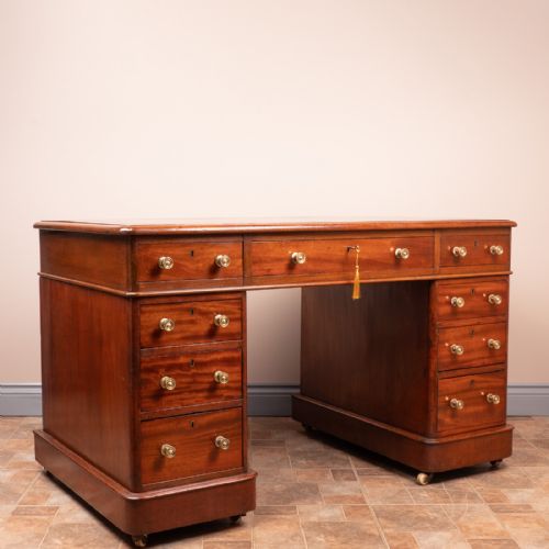 VICTORIAN MAHOGANY PEDESTAL DESK - ADDITIONAL PHOTO 5