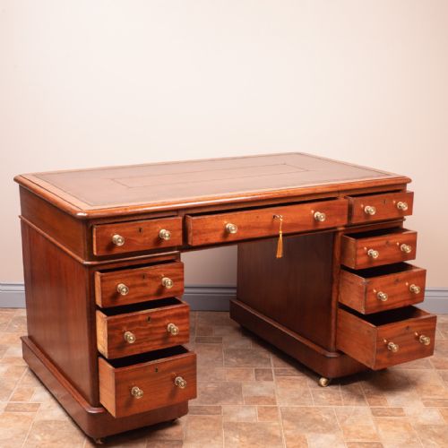VICTORIAN MAHOGANY PEDESTAL DESK - ADDITIONAL PHOTO 7