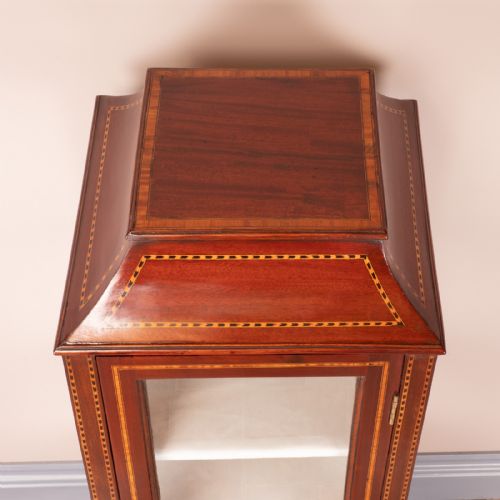 PAGODA TOPPED EDWARDIAN INLAID MAHOGANY DISPLAY CABINET - ADDITIONAL PHOTO 13
