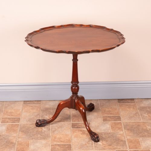 GOOD QUALITY MAHOGANY OVAL PIE CRUST OCCASIONAL WINE TABLE - ADDITIONAL PHOTO 3